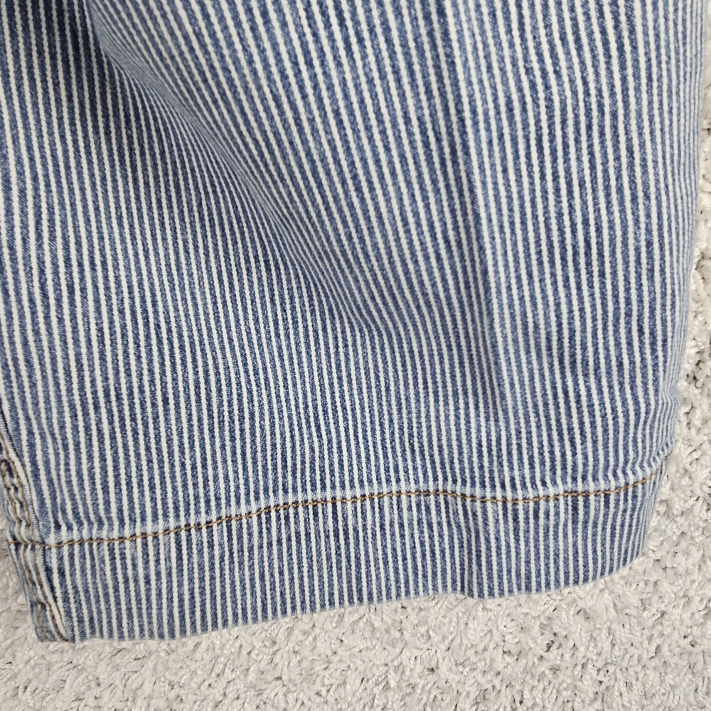 Vintage Y2K Railroad Hickory Stripe Faded Glory Stretch Capri Pants Missy Sz 16 - Picture 9 of 13